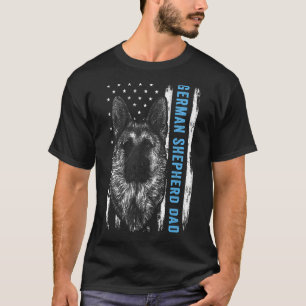 Camiseta Pai De german shepherd Para O Pai De Bandeira Amer