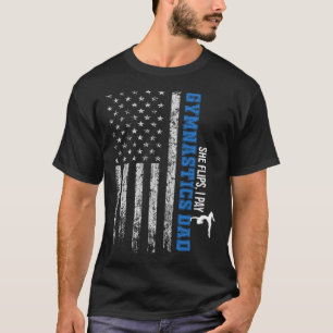 Camiseta Pai de ginástica EUA Bandeira Dia dos Pais Ela Sac