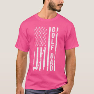 Camiseta Pai De Golfe Dos EUA Bandeira Pai De Golfe De Um J