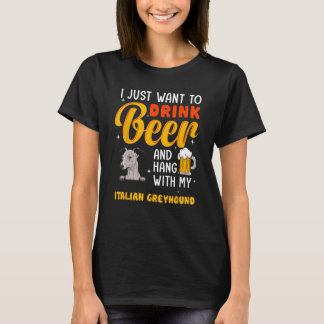 Camiseta Pai De Greyhound Italiano Eu Só Quero Beber Cervej