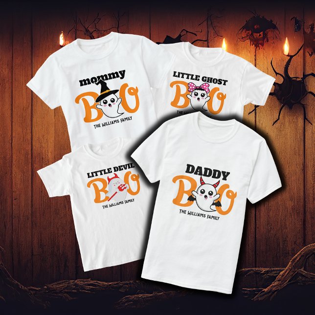 Camiseta Pai de Halloween Boo Devil Family Combinação (Criador carregado)