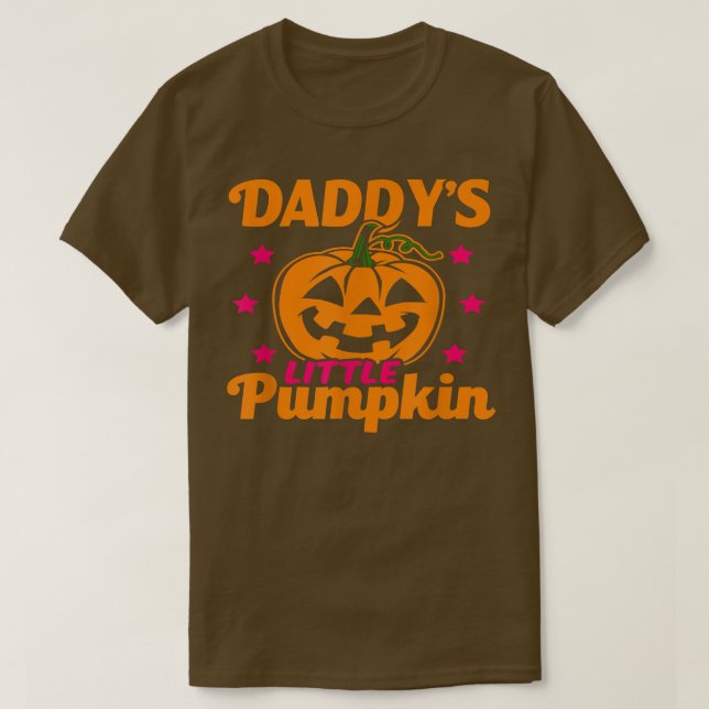 Camiseta Pai De Halloween Pequena Abóbora (Frente do Design)