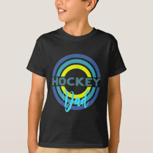 Camiseta Pai de Hockey Com Círculos de Hockey Modernos