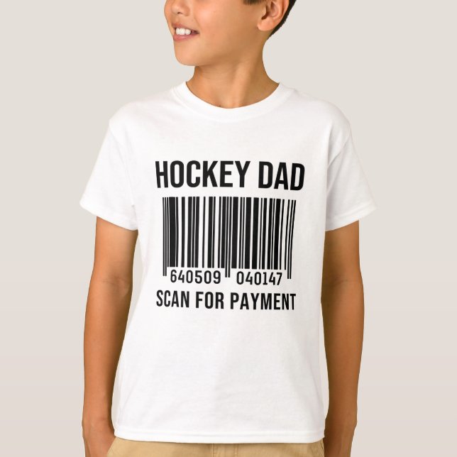 Camiseta Pai De Hockey Para Pagamento Dia de os pais De Esp (Frente)