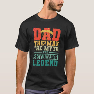 Camiseta Pai de Homem O Mito A Lenda do Céu do Paraquedismo