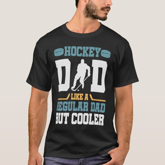 Camiseta Pai de hóquei Como um Pai regular mas Fa Excelente (Frente)