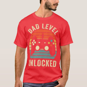 Camiseta Pai de jogos do Novo papai destravado no nível do