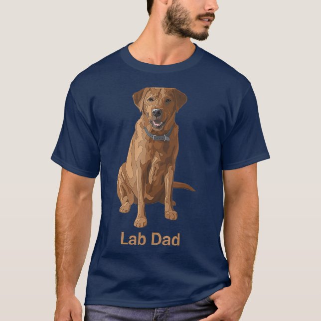 Camiseta Pai de laboratório Fox Red Labrador Retriever Cães (Frente)
