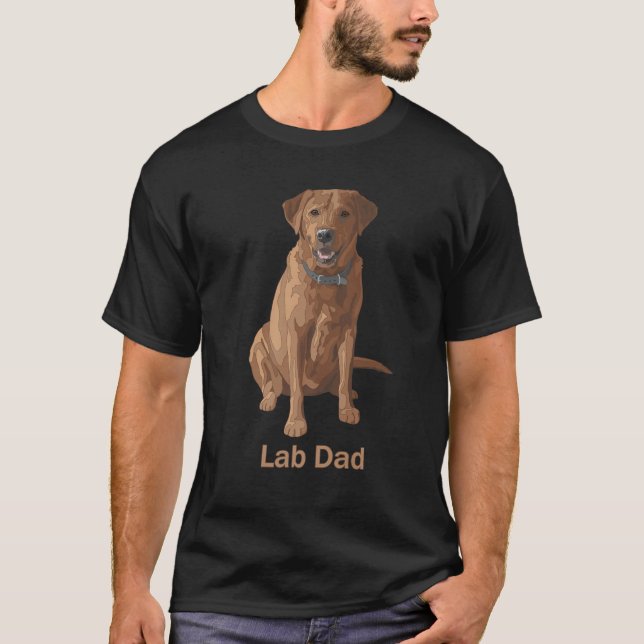Camiseta Pai De Laboratório Fox Red Labrador Retriever Dog  (Frente)