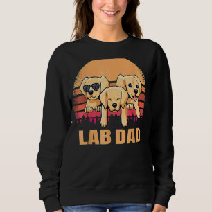 Camiseta Pai de laboratório Retrato de Cão Vintado Amarelo 