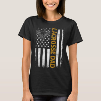 Camiseta Pai de Lacrosse Bandeira Americana 4 de Julho Dia 