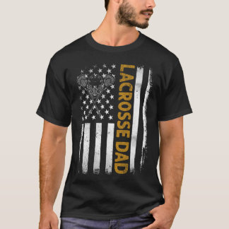 Camiseta Pai de Lacrosse Bandeira Americana 4 de Julho Dia 