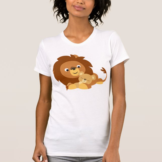 Camiseta Pai de Leão de Cartoon e Camiseta-de-Ferro (Frente)
