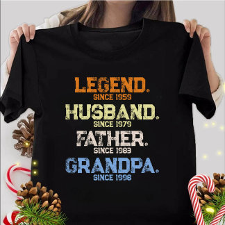 Camiseta Pai de Legenda de Natal GRANDPA Personalizado