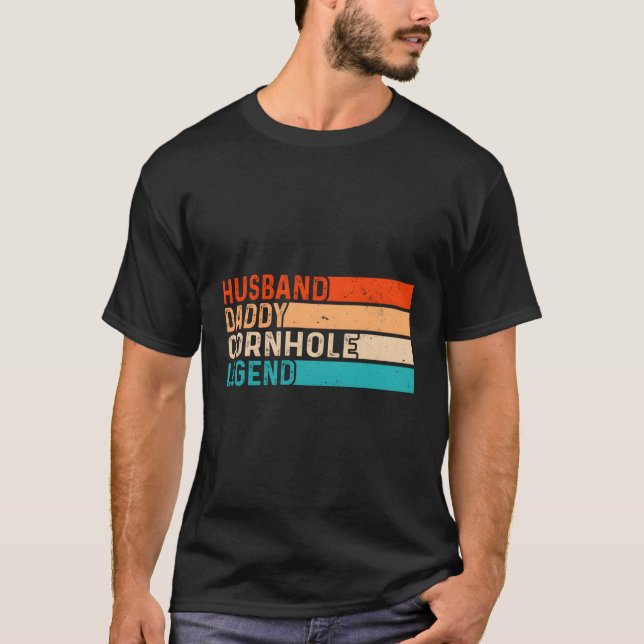 Camiseta Pai de Legenda do Pai Cornhole Husband (Frente)