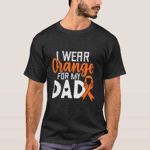 Camiseta Pai de Leucemia Laranja Fita Consciência Guerreira