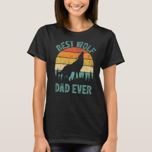 Camiseta Pai De Lobo Mens Wolf Vintage Melhor Dia de os pai