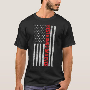 Camiseta Pai De Melhor Bônus Nos Eua Bandeira Americana Par
