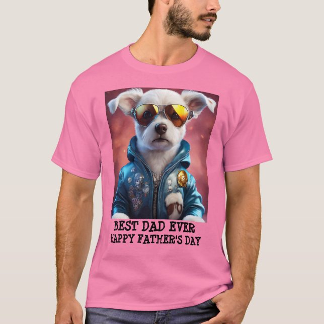 Camiseta Pai de melhor cão personalizado do dia de os pais (Frente)