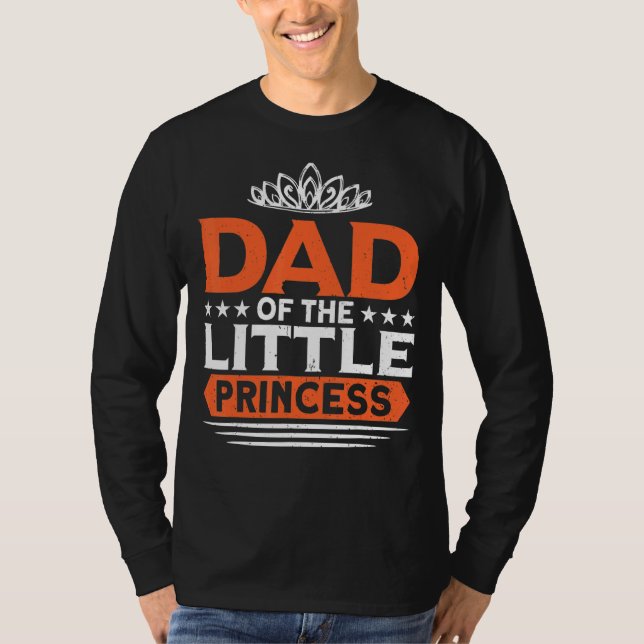 Camiseta Pai De Meninas Da Princesa Aniversário (Frente)