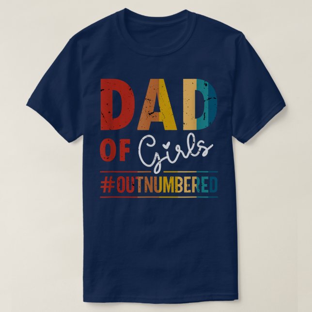 Camiseta Pai de Meninas para Homens Numerados (Frente do Design)