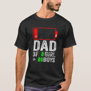 Camiseta Pai De Meninos De 1 Garota 2 Do Filho Filha Pai