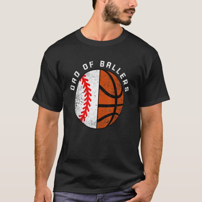 Camiseta Pai De Menores De Ballers Pai De Baseball (Frente)