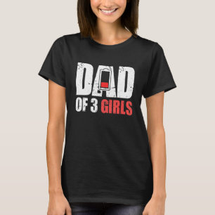 Camiseta Pai De Mens De 3 Raparigas - Pai Com Três Filhas