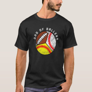 Camiseta Pai De Mens De Ballers De Futebol Softball De Base