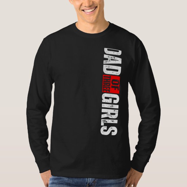 Camiseta Pai De Mens De Três Raparigas (Frente)