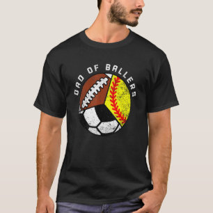 Camiseta Pai De Mens Do Pai De Futebol Do Softball