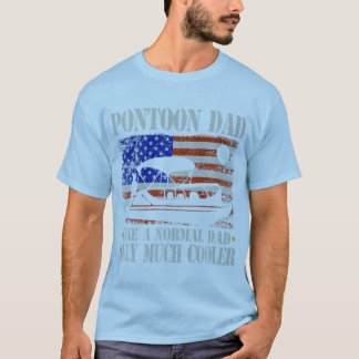 Camiseta Pai De Mens Pontoon Bandeira Americana 4 De Julho