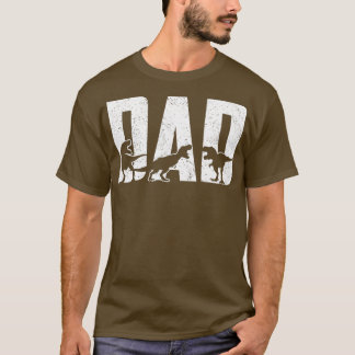 Camiseta Pai De Mens Trex Dinossauro Sobre A Vintagem Legal