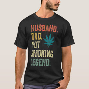 Camiseta Pai de Mens Weed Stoner Pote de marido Fumante Hu