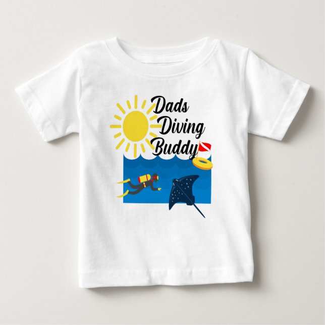 Camiseta Pai de mergulho Buddy Design - Baby Fine Jersey T- (Frente)