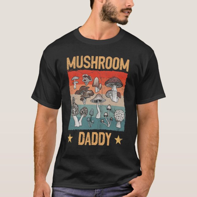 Camiseta Pai de Mushroom Retroativo Mycologia Fungi Forjand (Frente)