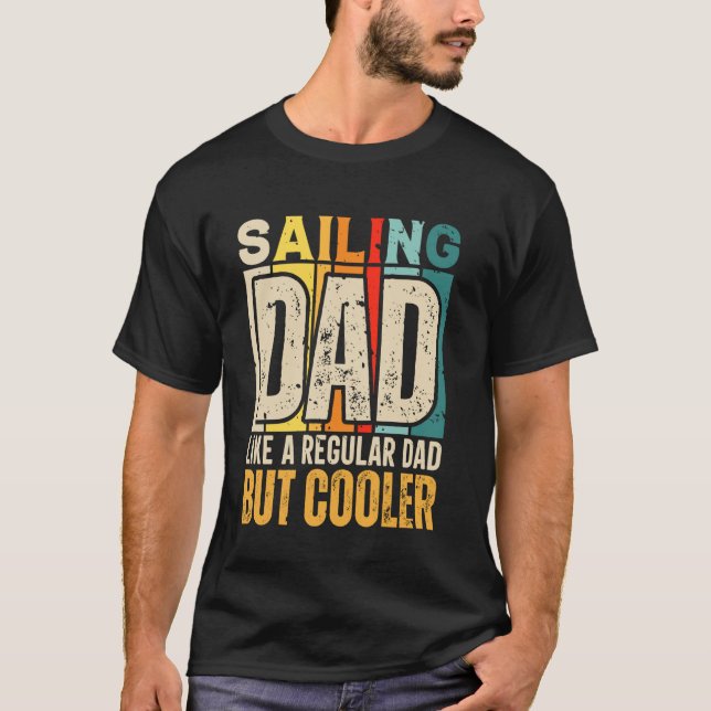Camiseta Pai De Navegação De Barco Engraçado De pai Como Um (Frente)