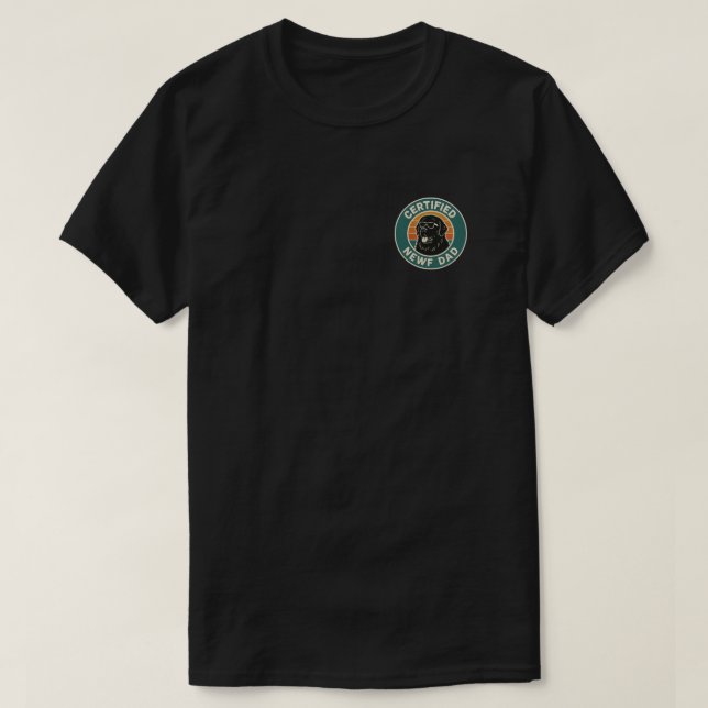 Camiseta Pai de Newf Certificado (Frente do Design)