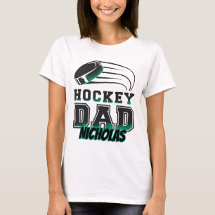 Camiseta Pai de Nicholas de hóquei com puck masculino 