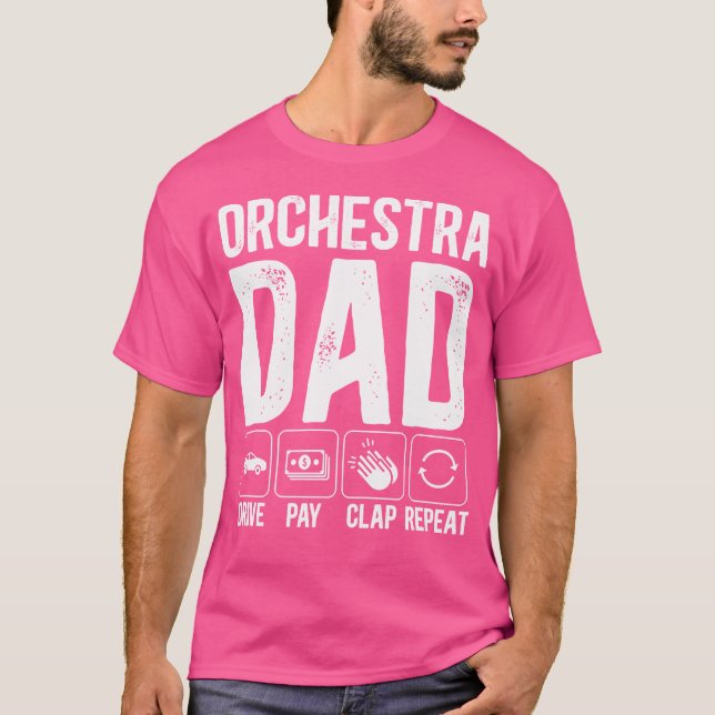 Camiseta Pai de Orquestra Dirige Paga Aplauda Pai De Uma Or (Frente)