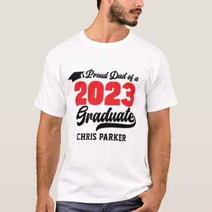 Camiseta Pai de Ortografia Vermelha Moderna de um Formando 