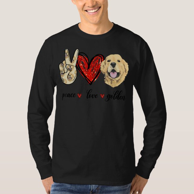 Camiseta Pai de Ouro de Cachorro para Paz e Amor (Frente)
