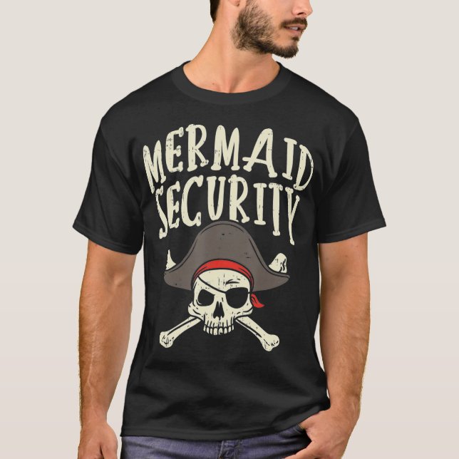Camiseta Pai de Partido da Família de Piratas de Segurança  (Frente)