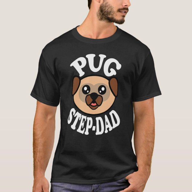 Camiseta Pai de Passo de Pug Bonito Masculino (Frente)