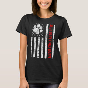 Camiseta Pai de peles EUA Bandeira Americana Cão Engraçado 