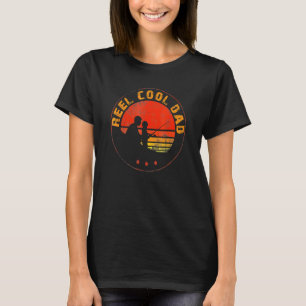 Camiseta Pai De Pesca De Pai Legal Da Lente Retro-Rolha, Vi