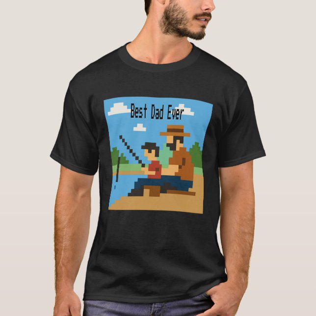 Camiseta Pai de pesca de pinturas retrorreflectoras para Di (Frente)