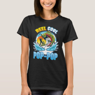 Camiseta Pai de pesca de Pop pop Legal de rolo Dia Pai Pai
