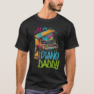 Camiseta Pai de Piano Homem do Piano Pianista Teclado Músic