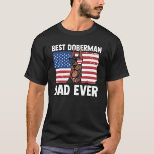 Camiseta Pai De Pinscher Do Melhor Doberman Da Bandeira Ame
